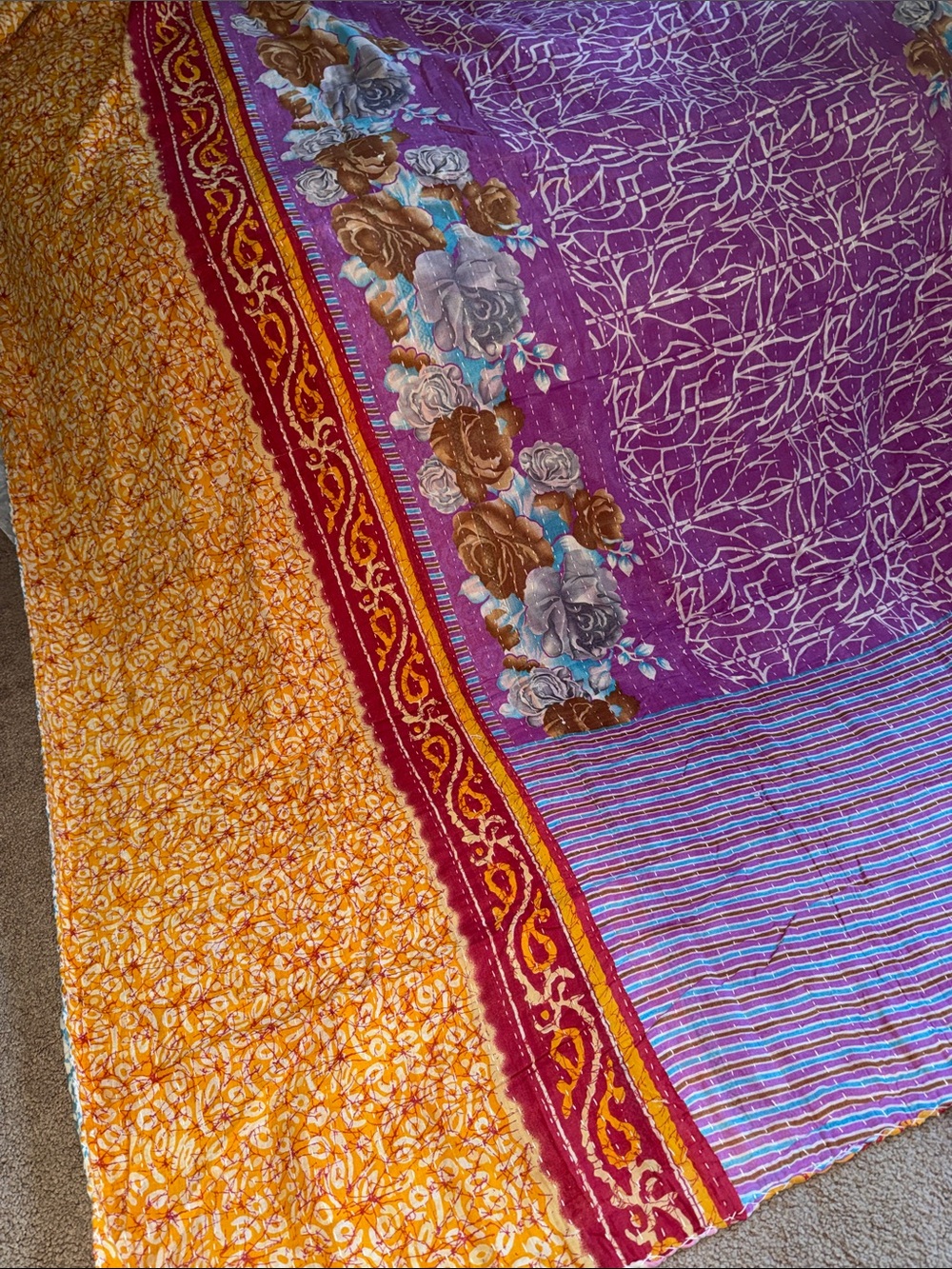 New Kantha Twin bedspread throw